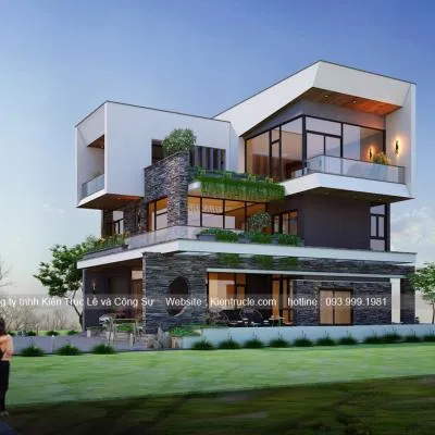 Sản phẩm 1567999755 Biet thu 3 tang 5 phong ngu dep — Nội Thất Kiến Trúc Lê - Công Ty TNHH Kiến Trúc Lê Và Cộng Sự — MST 0107938737