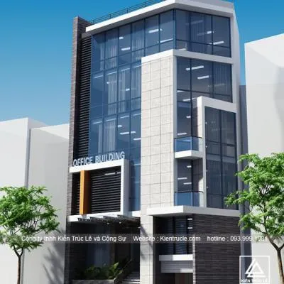 Sản phẩm 1568616300 Mau thiet ke toa nha van phong 5 tang dep — Nội Thất Kiến Trúc Lê - Công Ty TNHH Kiến Trúc Lê Và Cộng Sự — MST 0107938737