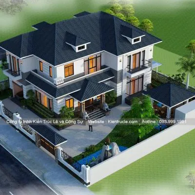 Sản phẩm 1571641560 Mau nha biet thu 2 tang 200m2 mai thai — Nội Thất Kiến Trúc Lê - Công Ty TNHH Kiến Trúc Lê Và Cộng Sự — MST 0107938737