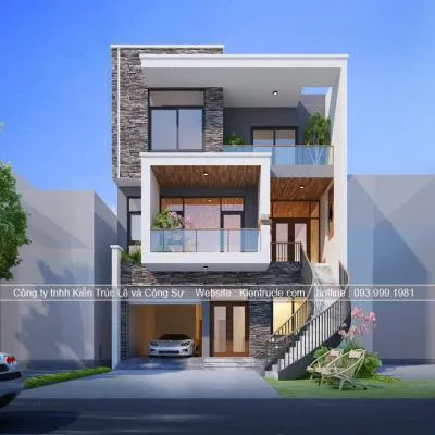 Sản phẩm 1587137976 Nha biet thu pho 3 tang mat tien 9m — Nội Thất Kiến Trúc Lê - Công Ty TNHH Kiến Trúc Lê Và Cộng Sự — MST 0107938737