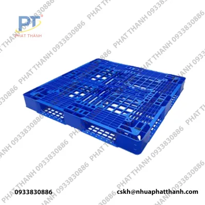 Sản phẩm Pallet nhua PL15LK mau xanh duong dam 400x400 — Công Ty TNHH Sản Xuất Và Công Nghiệp Phát Thành — MST 0107978754