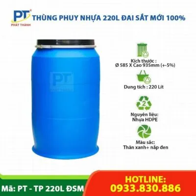 Sản phẩm thung phuy nhua 220l 1 400x400 — Công Ty TNHH Sản Xuất Và Công Nghiệp Phát Thành — MST 0107978754