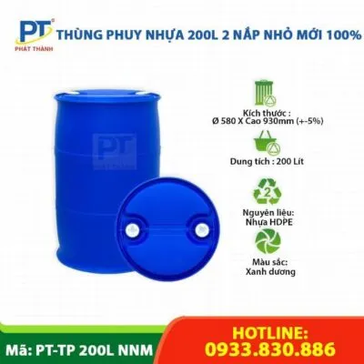 Sản phẩm thung phuy nhua 220l 2 lap nho 1 400x400 — Công Ty TNHH Sản Xuất Và Công Nghiệp Phát Thành — MST 0107978754