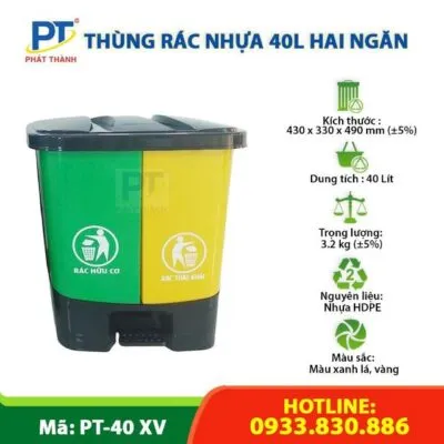 Sản phẩm thung rac nhua 40l hai ngan mau xanh 1 400x400 — Công Ty TNHH Sản Xuất Và Công Nghiệp Phát Thành — MST 0107978754