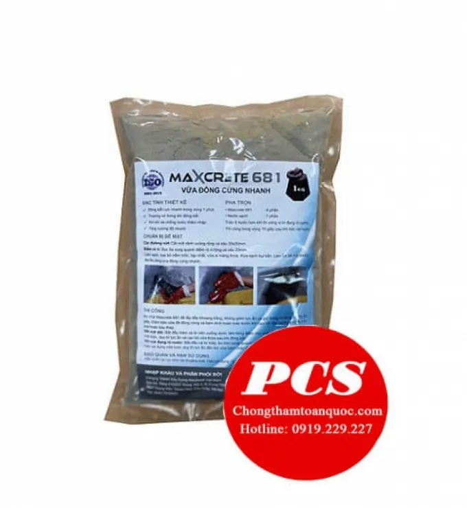 Sản phẩm maxcrete 681 chong tham ngan ro ri nuoc goc xi mang dong cung nhanh — Công Ty Cổ Phần PCS Quốc Tế — MST 0107980023