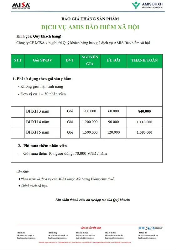 Sản phẩm amis bhxh — Kế Toán Phương Uyên - Công Ty Cổ Phần Phương Uyên Việt Nam — MST 0108058862