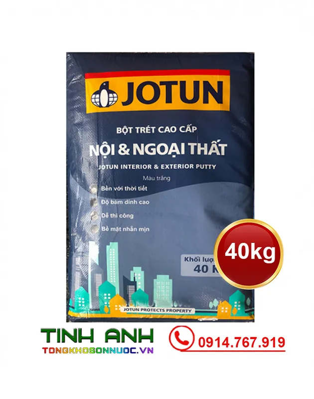 Sản phẩm Bot tret Jotun interiot Exterior Putty 40Kg — Công Ty TNHH Đầu Tư Xây Dựng Và Thương Mại Tịnh Anh — MST 0108209624