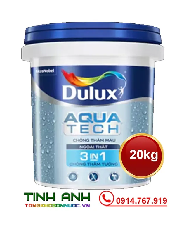 Sản phẩm Chat chong tham mau DULUX AQUATECH 3IN1 20kg — Công Ty TNHH Đầu Tư Xây Dựng Và Thương Mại Tịnh Anh — MST 0108209624