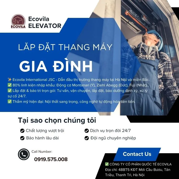 Sản phẩm Lap dat thang may gia dinh — Thang Máy Ecovila - Công Ty Cổ Phần Quốc Tế Ecovila — MST 0108248013