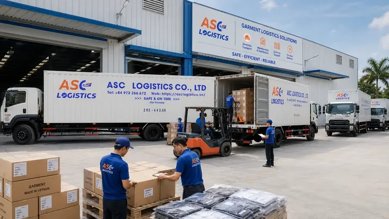 Sản phẩm ASC Logistics van chuyen xe tai hang may mac san bay Noi Bai — Công Ty TNHH ASC Logistics — MST 0108309322