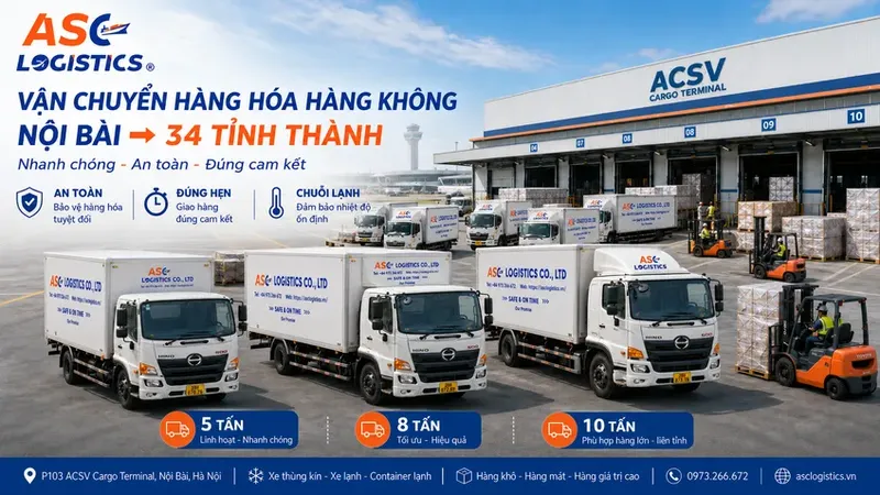 Sản phẩm Xe tai cho hang san bay Noi Bai — Công Ty TNHH ASC Logistics — MST 0108309322