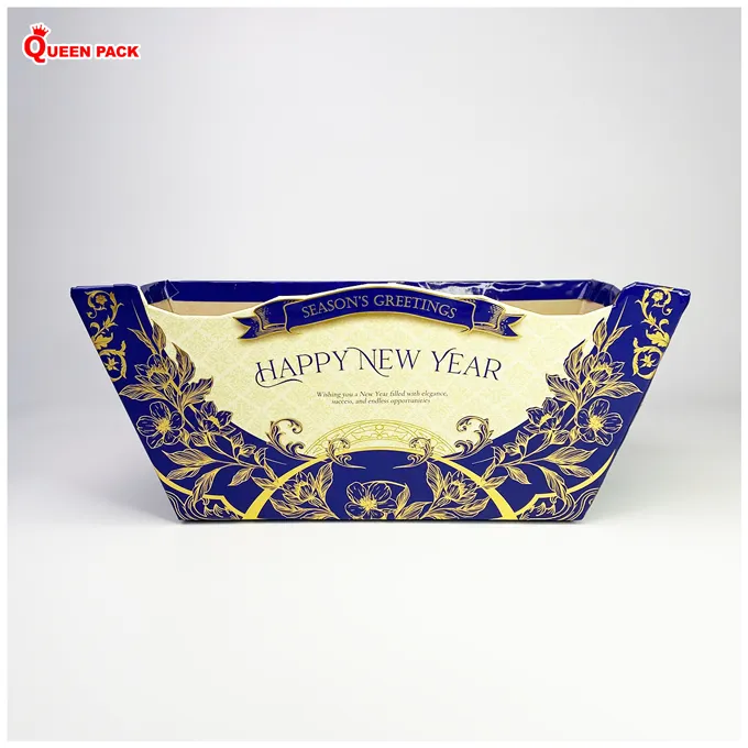 Sản phẩm khay thuyen happy new year mau xanh — Bao Bì Thực Phẩm Queen Pack - Công ty TNHH Queen Pack — MST 0108316471