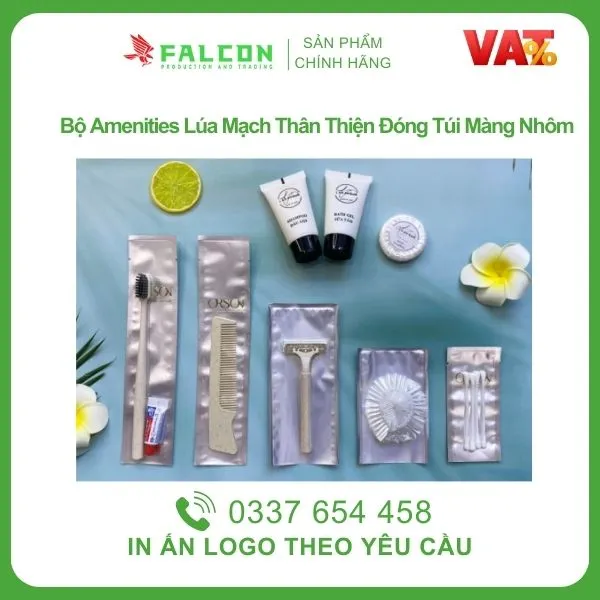 Sản phẩm Bo amenities lua mach than thien dong tui mang nhom  — Công Ty TNHH Sản Xuất Và Thương Mại Falcon — MST 0108316785