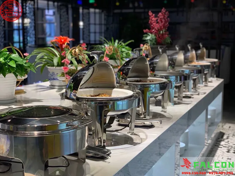 Sản phẩm cung cap noi inox ham nong thuc an cho tiec buffet nha hang khach san 1 — Công Ty TNHH Sản Xuất Và Thương Mại Falcon — MST 0108316785