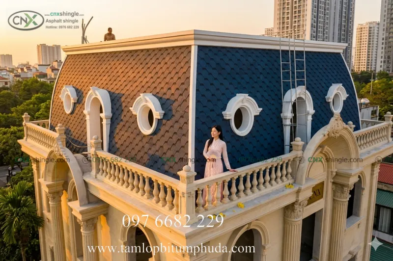 Sản phẩm ngoi bitum cnx dang cap vuong mien cho lau dai — Ngói Bitum Phủ Đá - Công Ty TNHH Đầu Tư Và Sản Xuất Công Nghệ Xanh — MST 0108349452