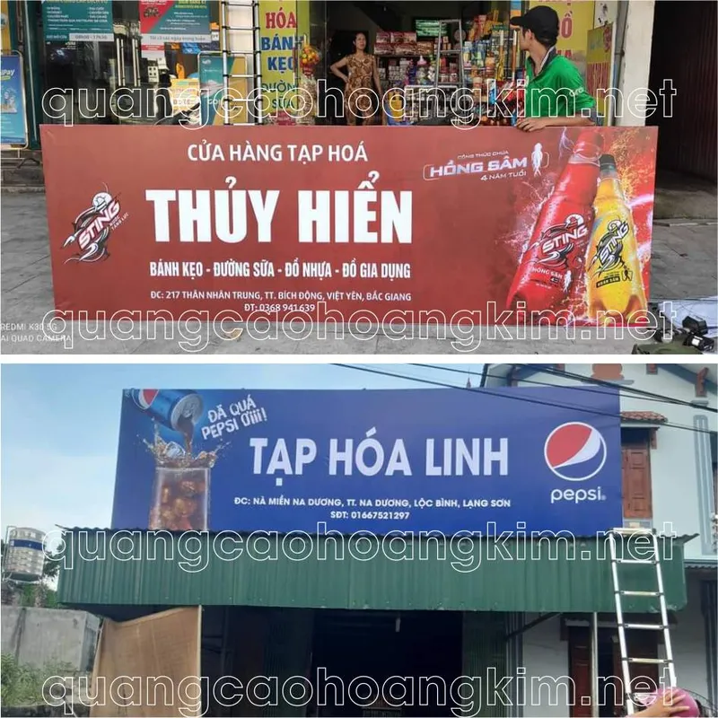 Sản phẩm bien dai ly bang bat hiflex khung sat 1 1 — Quảng Cáo Hoàng Kim - Công Ty TNHH Quảng Cáo Thương Mại Và In Hoàng Kim — MST 0108383693