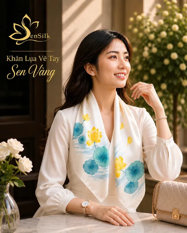 Sản phẩm Khan lua ve tay sen vang sensilk — Công Ty CP Sen Silk Việt Nam — MST 0108531824