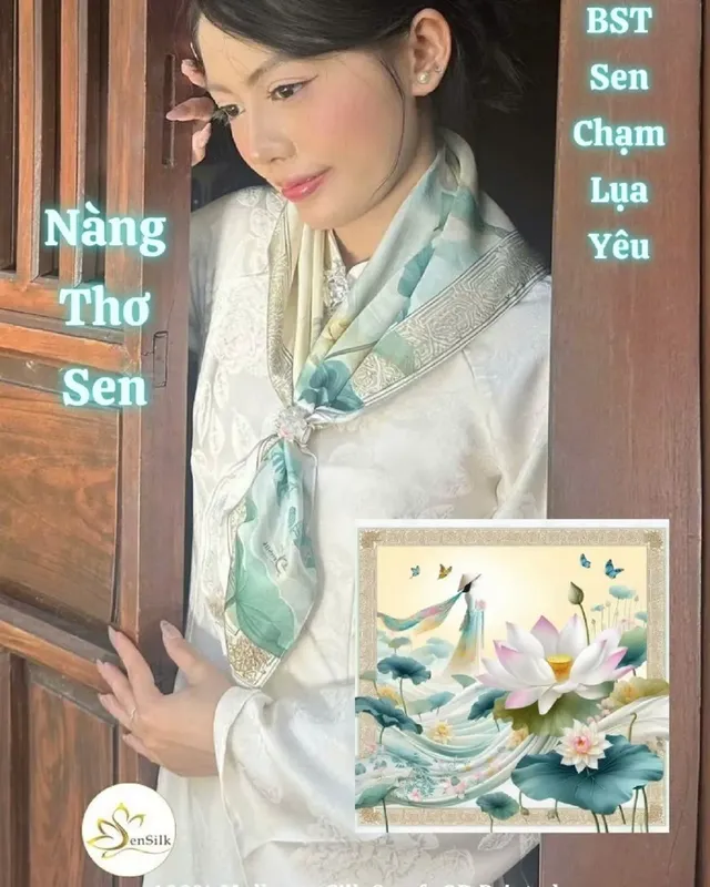 Sản phẩm khan lua in nang tho sen — Công Ty CP Sen Silk Việt Nam — MST 0108531824