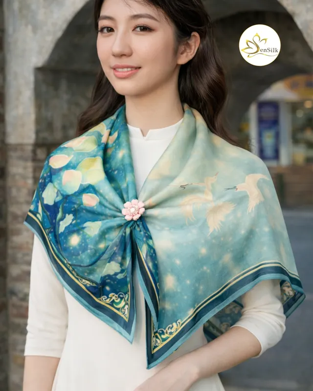 Sản phẩm khan lua to tam thien van hac sensilk — Công Ty CP Sen Silk Việt Nam — MST 0108531824