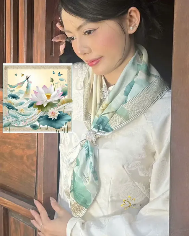 Sản phẩm Khan lua in 3D Nang Tho Sen — Công Ty CP Sen Silk Việt Nam — MST 0108531824
