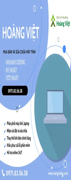 Sản phẩm mua ban laptop may tinh hoang viet — Công Ty TNHH Đầu Tư TM & DV Hoàng Việt — MST 0108561970