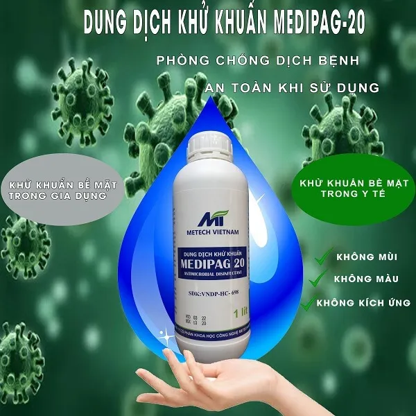 Sản phẩm dung dich khu khuan medipag 20 — Công Ty TNHH Sản Xuất Và Thương Mại MEDIPAG Việt Nam — MST 0108597896