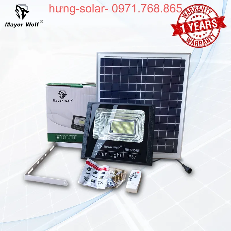 Sản phẩm 500W _Đèn_pha_năng_lượng_mặt_trời_Mayorwolf_(1) — Camera HaHu - Công Ty TNHH HaHu Việt Nam — MST 0108618313