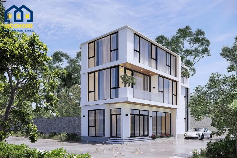 Sản phẩm nha khung thep 3 tang hien dai co thien vinh phuc 1 — Thiết Kế Xây Dựng - Công Ty CP Kiến Trúc Xây Dựng Và Đầu Tư Vicohome — MST 0108633470