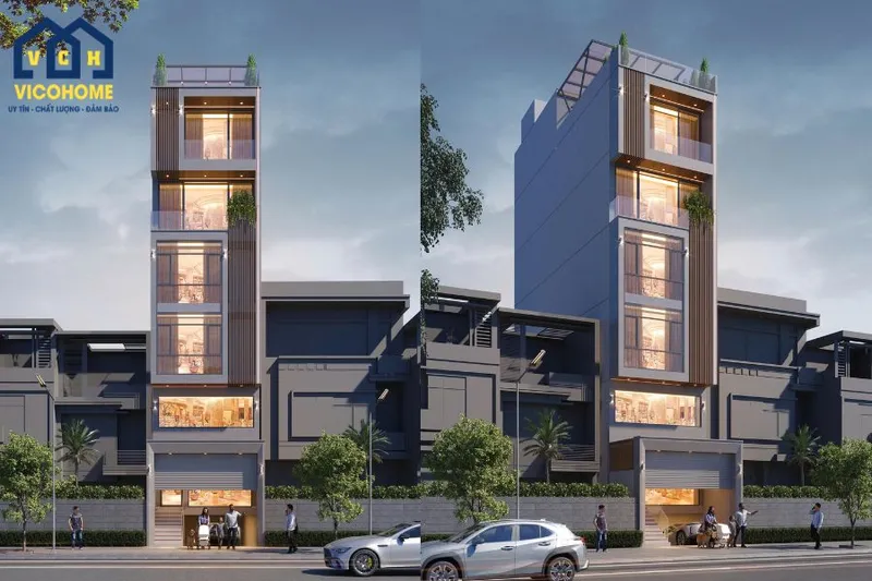 Sản phẩm thiet ke thi cong nha pho 5 tang 1 tum hien dai anh tuan long bien 18062025 1 — Thiết Kế Xây Dựng - Công Ty CP Kiến Trúc Xây Dựng Và Đầu Tư Vicohome — MST 0108633470