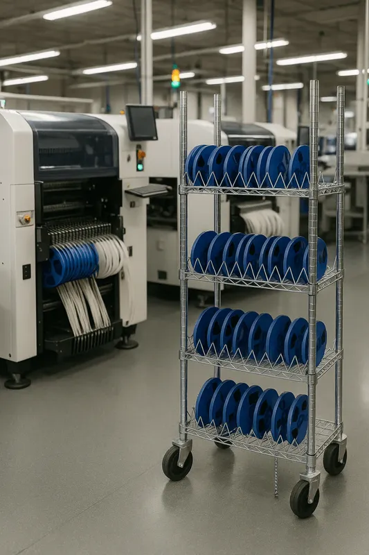 Sản phẩm smt reel shelving carts conductiveesd safe wrc r60c industrial 4 less 830437 — Băng Tải HNT - Công Ty TNHH Kỹ Thuật Công Nghệ HNT — MST 0108659084