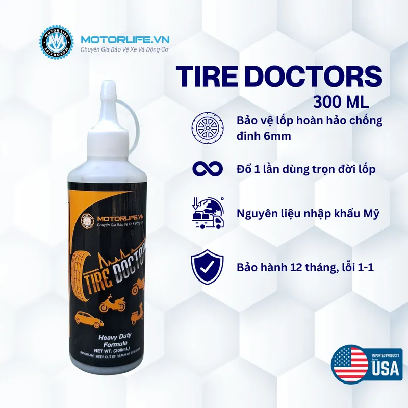 Sản phẩm Tire doctors 300ml va lop tu dong — Công Ty TNHH Motor Life — MST 0108702318