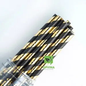 Sản phẩm paper straws gold black tripe product gpvina 2 300x300 — Công Ty CP Sản Xuất GP Vina — MST 0108766495