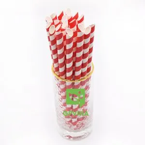 Sản phẩm paper straws red white diagonal cut product gpvina 300x300 — Công Ty CP Sản Xuất GP Vina — MST 0108766495