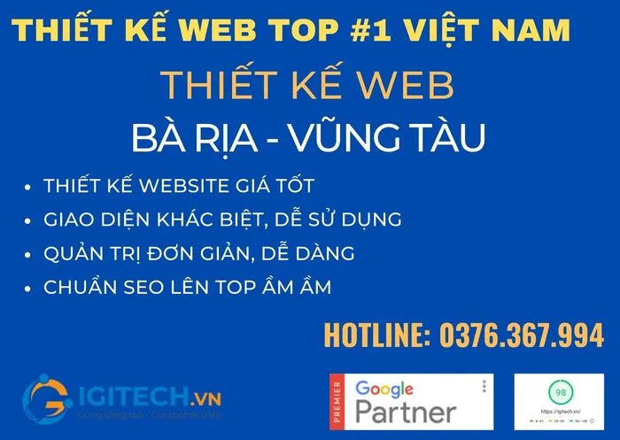 Sản phẩm thiet ke web ba ria vung tau — Thiết Kế Website IGITECH - Công Ty Cổ Phần Giải Pháp Và Phát Triển IGITECH — MST 0108786910