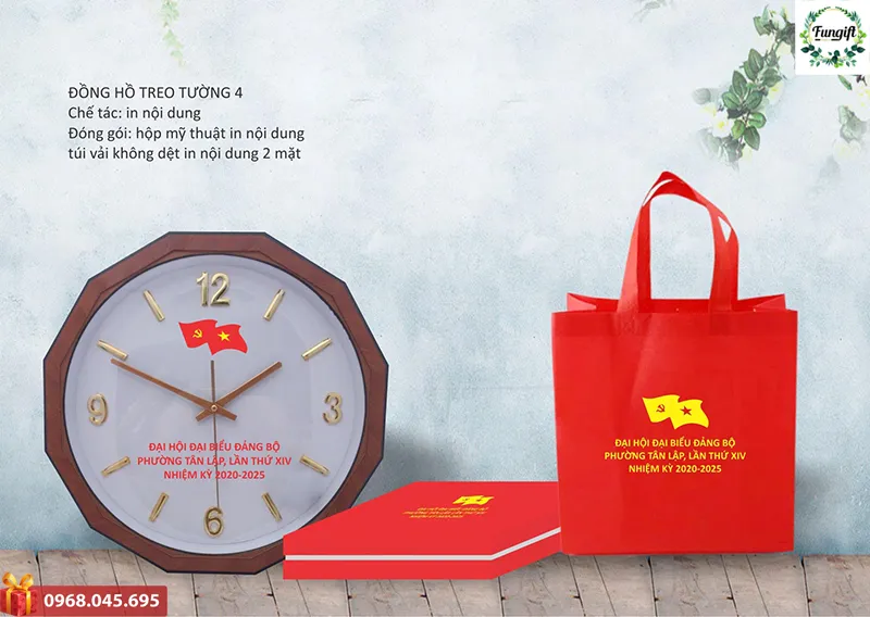 Sản phẩm san xuat dong ho treo tuong 1 — Quà Tặng Doanh Nghiệp FUNGIFT - Công Ty TNHH FUNGIFT Việt — MST 0108958687