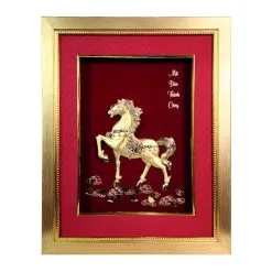 Sản phẩm tranh ngua tai loc dat vang 27x34cm 247x247 — Quà Tặng Dát Vàng - Công Ty TNHH Q&V — MST 0109110473