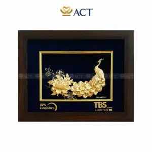 Sản phẩm tranh chim cong thiet ke 34x27cm 300x300 — Quà Tặng Dát Vàng - Công Ty TNHH Q&V — MST 0109110473
