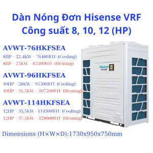 Sản phẩm Dan Nong Don Hisense VRF Cong suat 8 10 12 HP 300x300 — Thông Gió VINAMEED Việt Nam - Công Ty TNHH VINAMEED Việt Nam — MST 0109113636