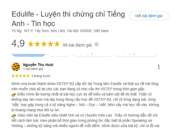Sản phẩm nguyen thu hoai — Công Ty CP Giáo Dục Edulife — MST 0109276359