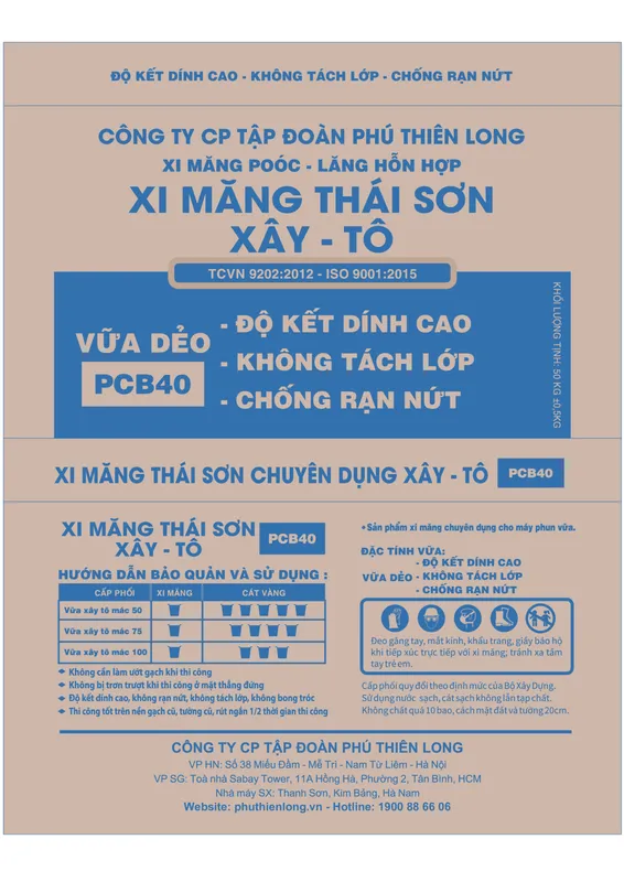 Sản phẩm Bao Xi Mang Thai Son ok in scaled — VINAKEOS` - Công Ty Cổ Phần Tập Đoàn Phú Thiên Long — MST 0109295898