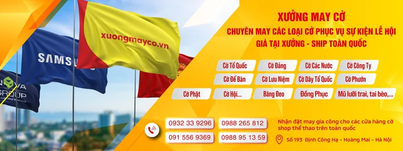 Sản phẩm xuong may co kim flags — Xưởng May Cờ Kim Flags - Công Ty TNHH Tư Vấn Đầu Tư Và Thương Mại Kim Global — MST 0109299370