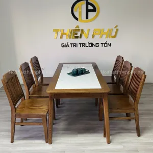 Sản phẩm 300x300 ban an ban an go mat da 6 ghe nan ban an 6 ghe go — Công Ty TNHH Xây Dựng Thương Mại Nội Thất Thiên Phú — MST 0109380906
