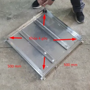 Sản phẩm Nap be nuoc khoa 4 goc 500x500 mm 300x300 — Inox Bách Hóa Môi Trường - Công Ty TNHH Thương Mại Bách Hóa Môi Trường — MST 0109381762