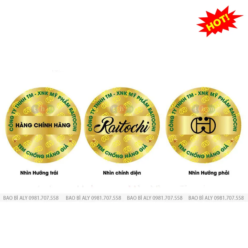 Sản phẩm 29.TCHG  hologram — Bao Bì ALY - Công Ty TNHH Bao Bì ALY — MST 0109404480