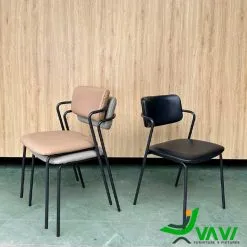 Sản phẩm Ghe cafe nem da khung sat TH4000M xep chong vavi 247x247 — Công Ty TNHH Thương Mại Dịch Vụ Kỹ Thuật Vavi — MST 0109506309