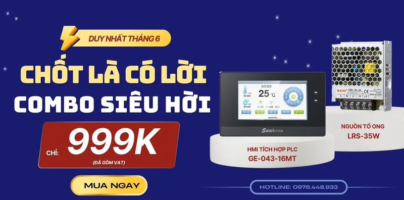 Sản phẩm sale COMBO HMI TICH HOP PLC NGUON TO ONG — Kỹ Thuật Vô Cực - Công Ty TNHH Kỹ Thuật Vô Cực — MST 0109570209