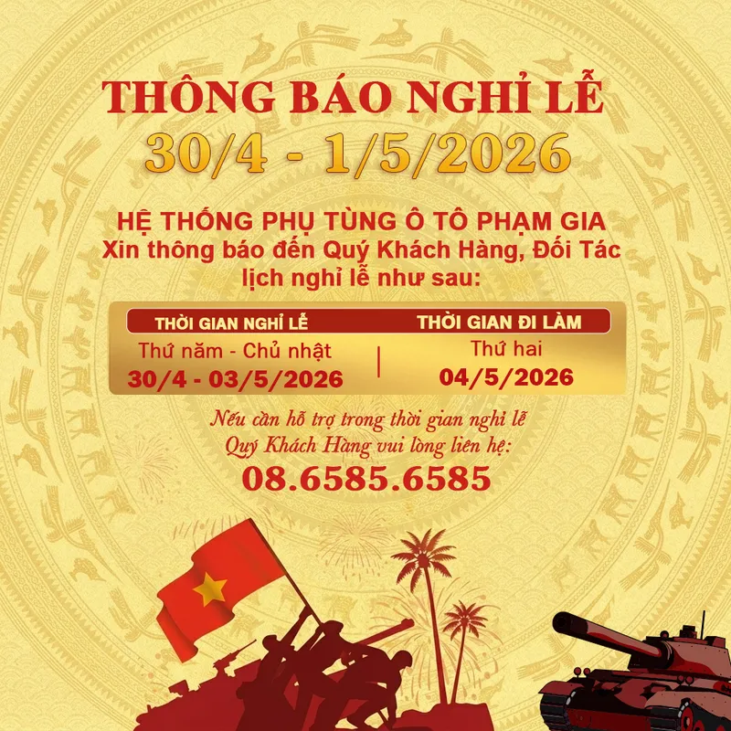 Sản phẩm 30 4 — Trung Tâm Phụ Tùng Ô Tô Phạm Gia - Công Ty TNHH Đầu Tư Và Phát Triển Thương Mại
Phạm Gia — MST 0109733541