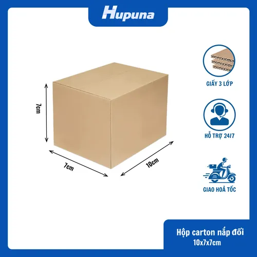 Sản phẩm Hop carton 10x7x7cm nap doi 3 lop Hupuna.com_ — Băng Dính Hupuna Group - Công Ty Cổ Phần Hupuna Group — MST 0109746861