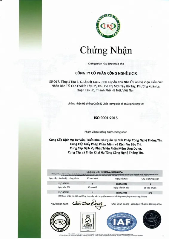 Sản phẩm chung nhan ISO scaled — Công Ty Cổ Phần Công Nghệ SiciX — MST 0109802315