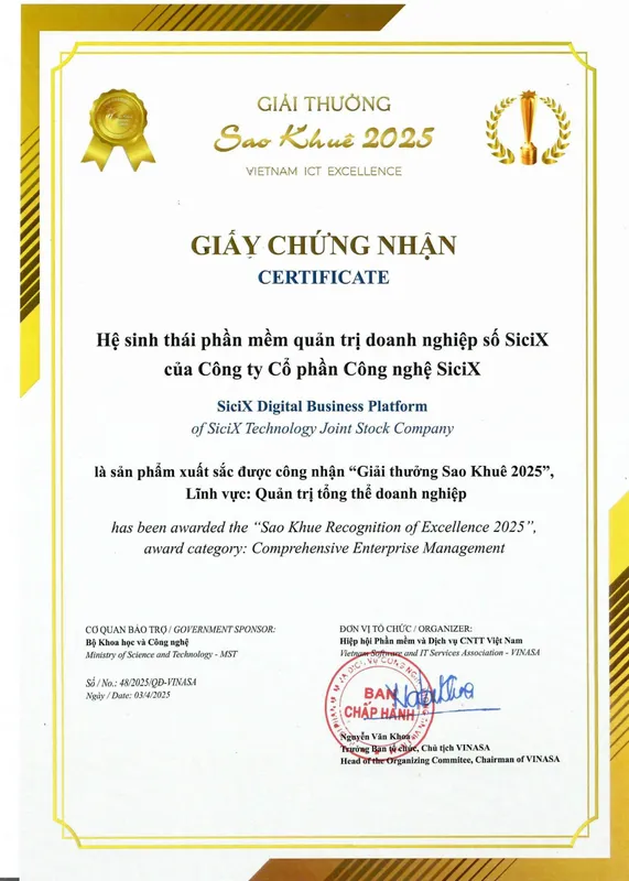 Sản phẩm Sao Khue scanned — Công Ty Cổ Phần Công Nghệ SiciX — MST 0109802315